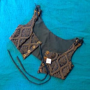 Green and gold Renaissance Faire bustier